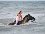 Horseback riding in the Sea.